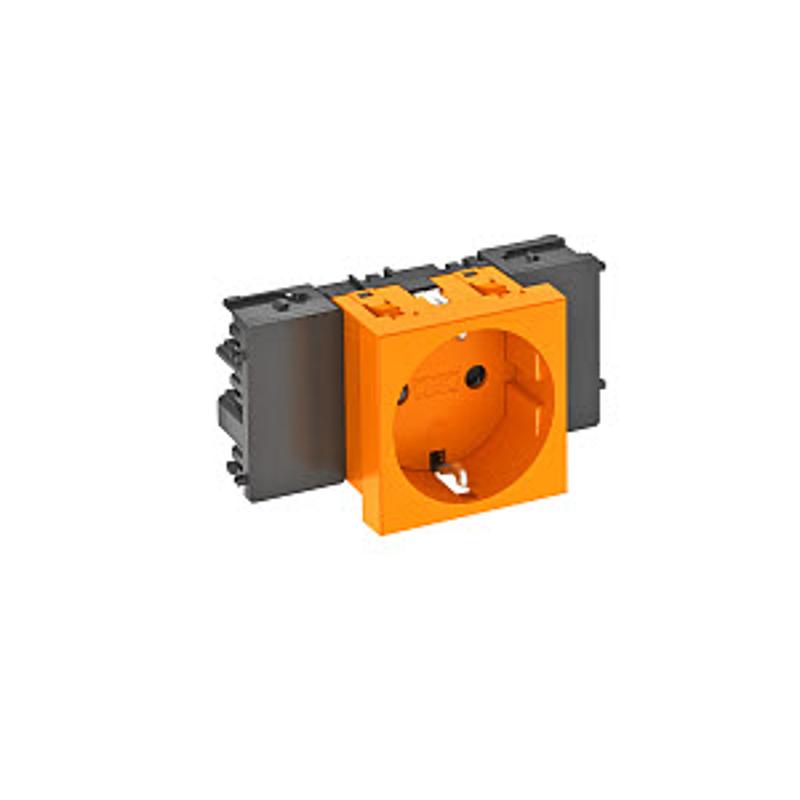 Розетка одинарная 0° Modul45connect с з/к, 250 В, 16A (оранжевый) (STD-D0C ROR1) | 6120344 | OBO Bettermann — миниатюра 2