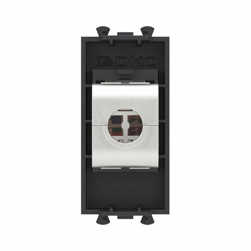Компьютерная розетка RJ-45 без шторки модульная, кат.6 экранированная, "Avanti", "Черный матовый", 1 модуль | 4412791 | DKC — миниатюра 4