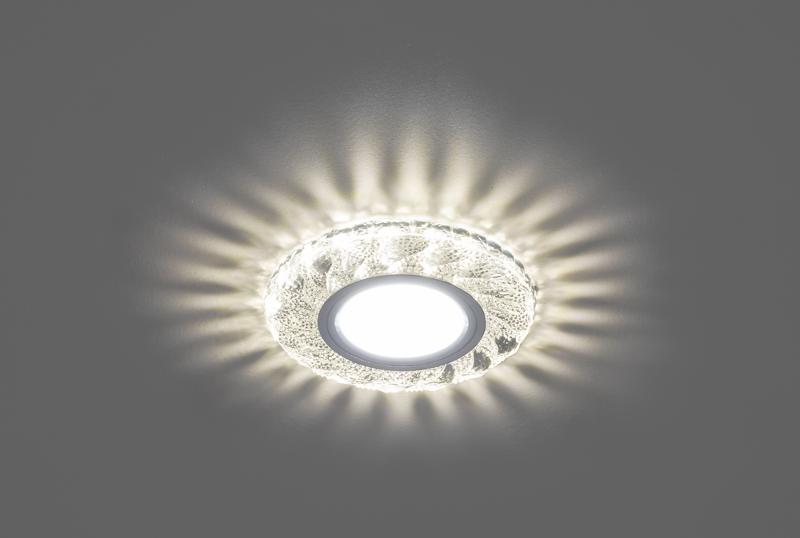 Светильник точечный встраиваемый под лампу, с LED подсветкой CD907 15LED*2835 SMD 4000K, MR16 50W G5.3, белый, хром | 28850 | FERON — миниатюра 2