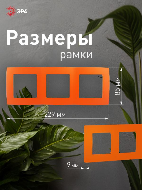 Рамка на 3 поста 12-5003-22  ,  оранжевый  |Б0019405 | ЭРА — миниатюра 4