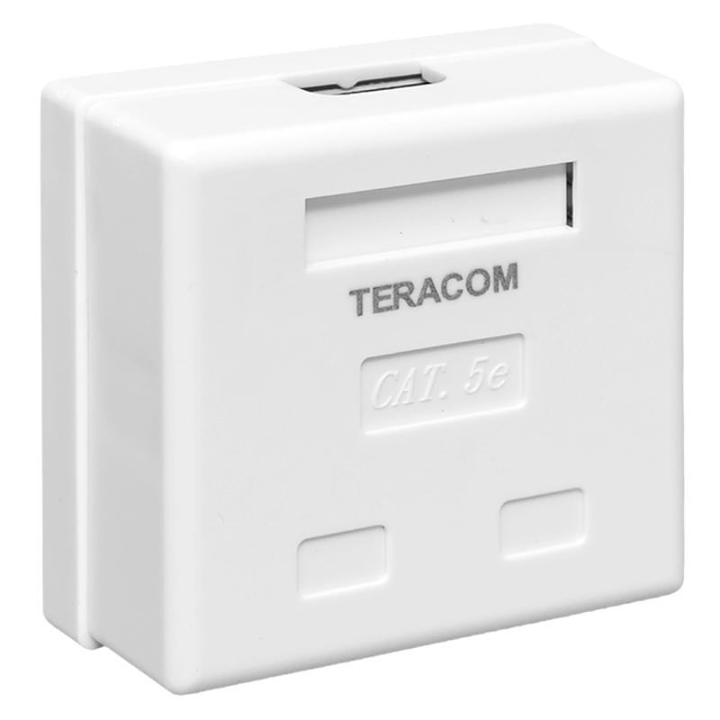 Розетка настенная TERACOM Cat.5E неэкранированная 2 порта RJ-45 Dual IDC белая | TRC-WBOX-2RJ45-5EUTP-WH | EKF — миниатюра 3