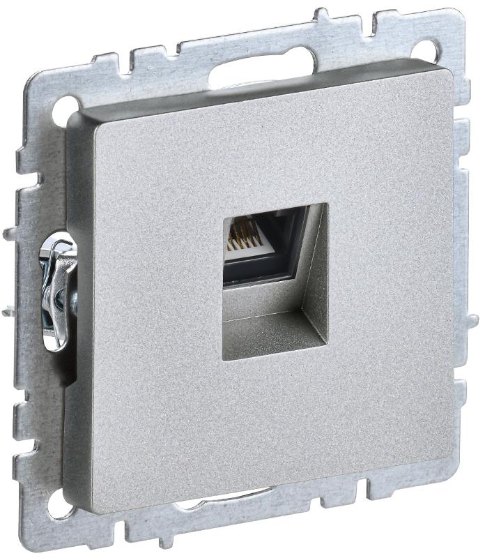BRITE Розетка компьютерная RJ45 кат.6 РК11-БрА алюминий | BR-K10-2-K47 | IEK — IEK (ИЭК)