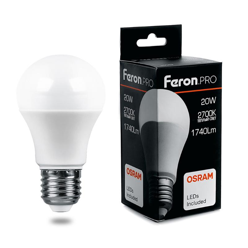 Лампа светодиодная .PRO LB-1020 Шар E27 20W 2700K OSRAM LED | 38041 | Feron — Feron