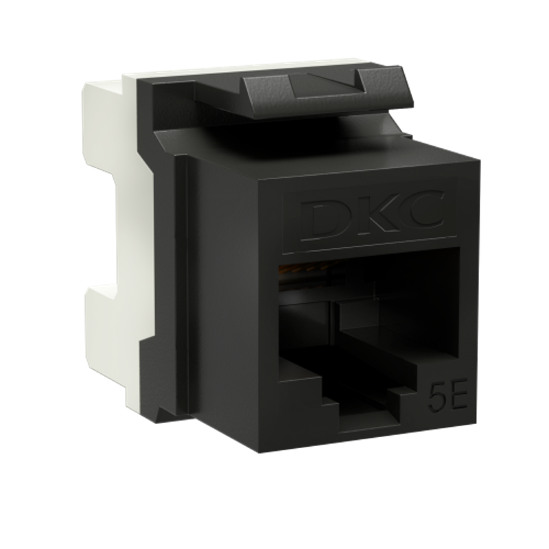 Модуль Keystone RJ45 CAT5E не экранированный, 180 градусов, черный | RNK5EU180BK | DKC — DKC (ДКС)