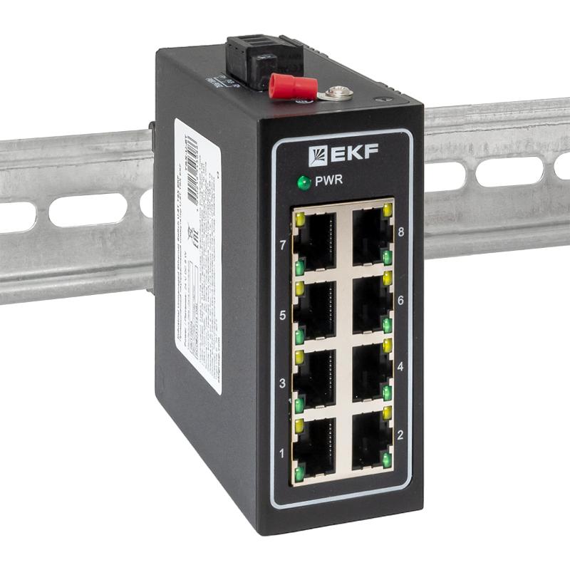 Промышленный неуправляемый коммутатор U-8T, 8 портов 10/100Base-T(X) RJ45, монтаж на динрейку TSX |TSX-U-8T|EKF — миниатюра 2