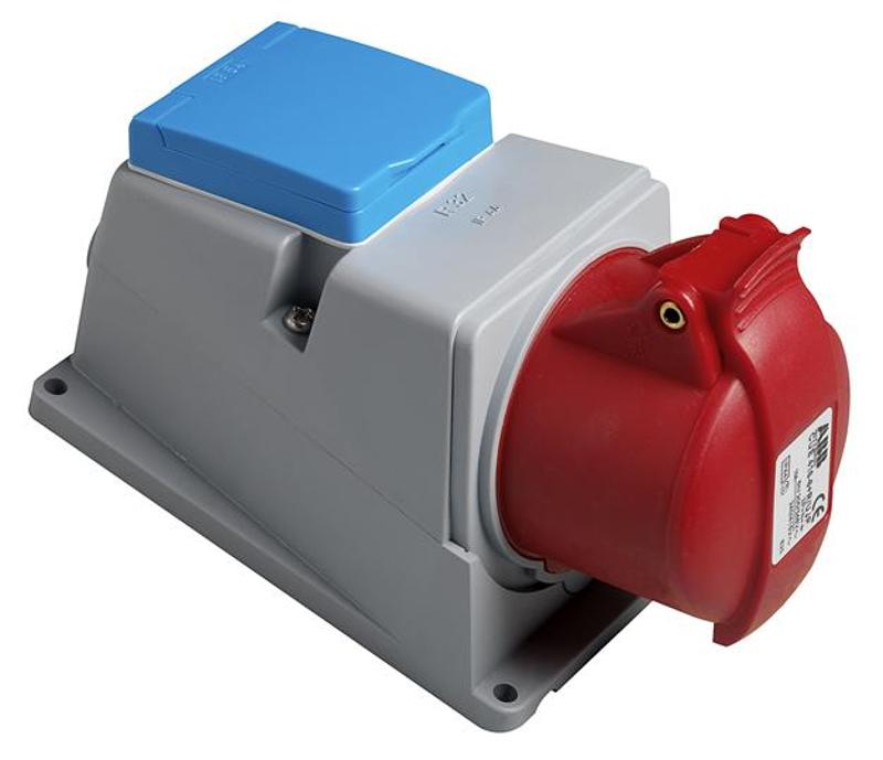 Адаптер CUE416-6+R/UJP, розетка 3P+N+E, 16А + Schuko 10/16А 250В, IP44 | 2CMA178301R1000 | ABB — ABB