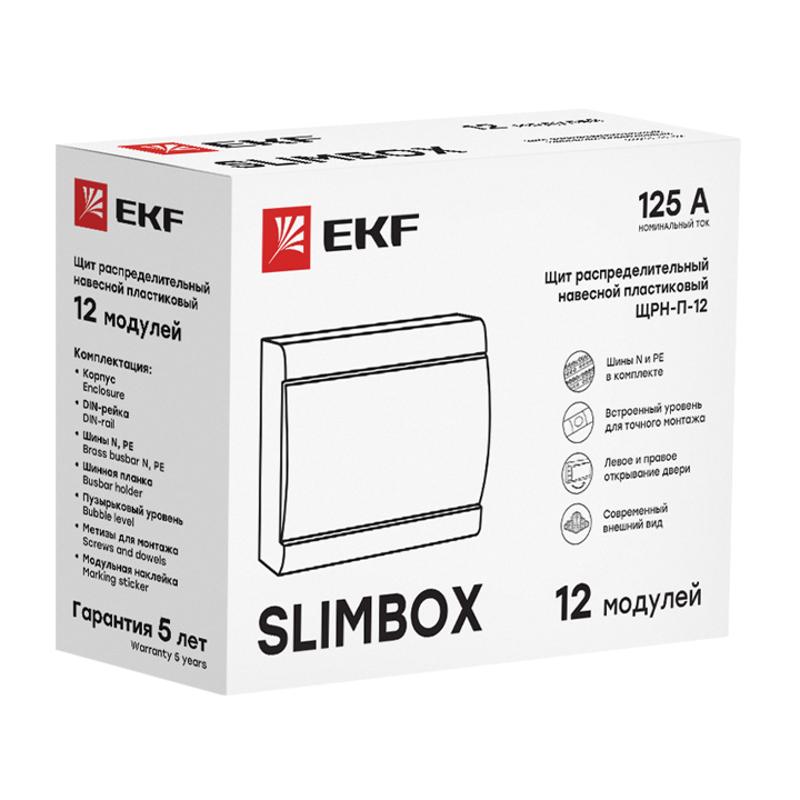 Щит распределительный навесной ЩРН-П-12 "SlimBox" белая дверца IP41 PROxima | sb-n-12w | EKF — миниатюра 2