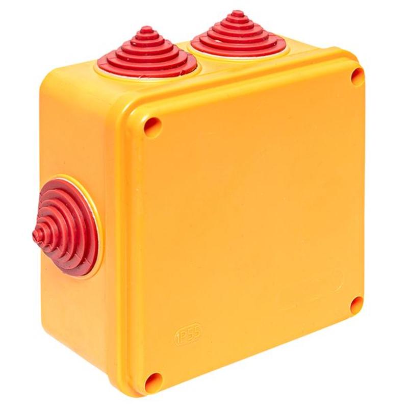 Коробка огнестойкая 100х100х50мм IP55, 2 двойных клеммника 1,5-2,5 мм2 | plc-kmrf-100-4-02 | EKF — EKF