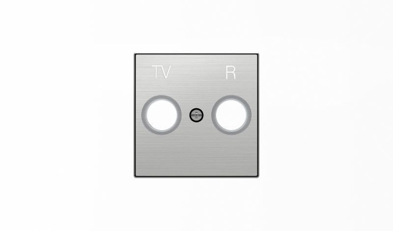 Накладка для TV-R розетки, серия SKY, цвет нержавеющая сталь|2CLA855000A1401| ABB — ABB