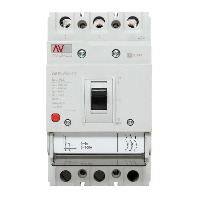 Выключатель автоматический AV POWER-1/3  25А 80kA TR AVERES | mccb-13-25H-TR-av | EKF — миниатюра 18