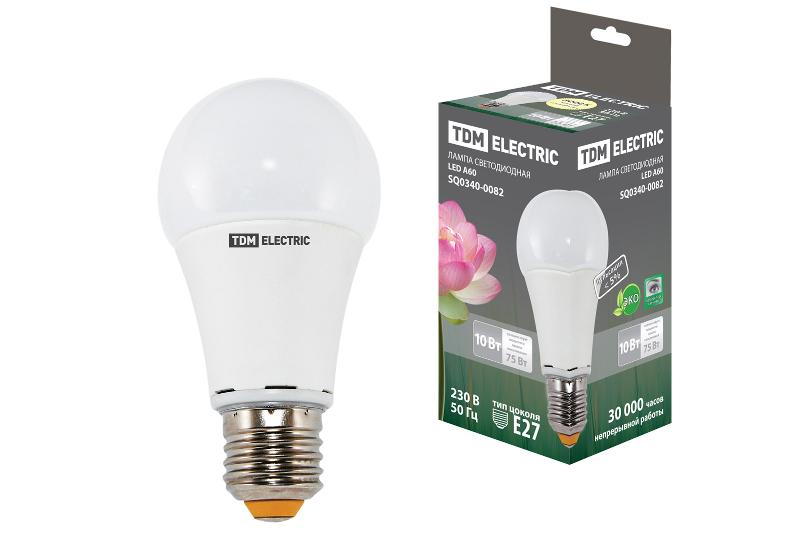 Лампа светодиодная А60 - 10 Вт-220 В -3000 К–E27 | SQ0340-0082 | TDM — TDM ELECTRIC