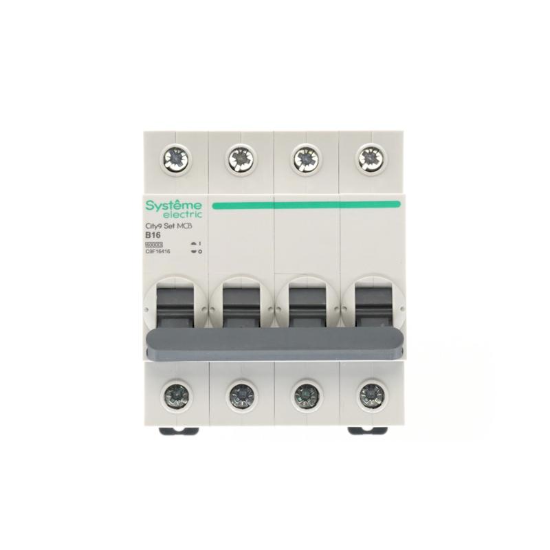 Выключатель автоматический четырёхполюсный 16A B 6kA City9 | C9F16416 |Systeme Electric — миниатюра 3