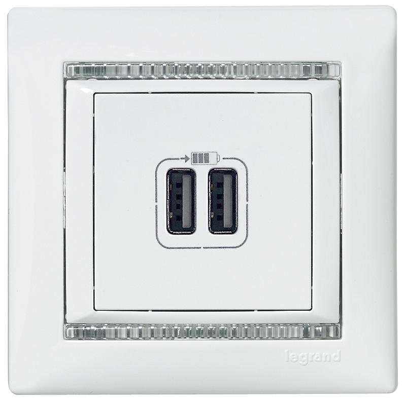 Valena Белый Розетка 2-ая USB — миниатюра 10