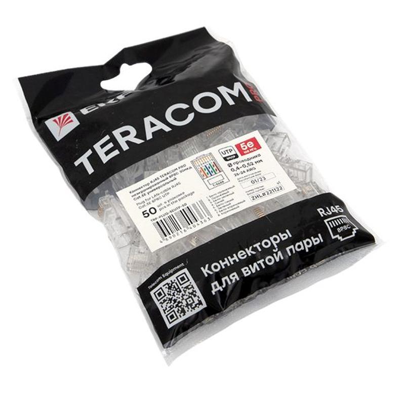 Коннектор RJ-45 TERACOM PRO неэкранированный 8P8C 30мкд Cat.5E универсальный (упак.50шт) | TRP-PLUG-5EUTP-50 | EKF — миниатюра 9