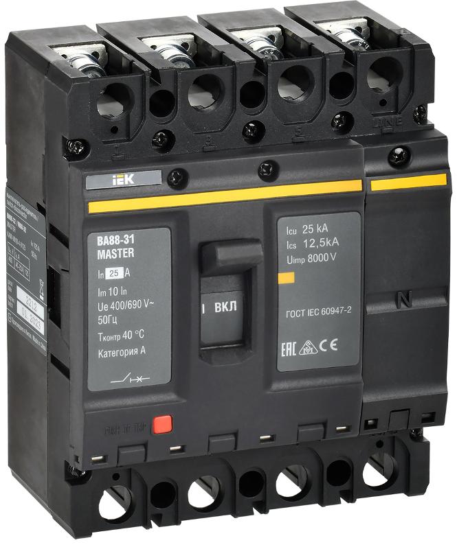 Выкл. авт. ВА88-31 4P 25А 25кА MASTER  | SVA00-4-0025-02 | ИЭК — IEK (ИЭК)