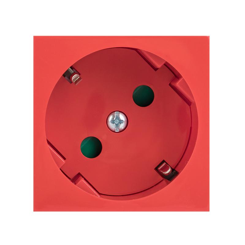 Розетка 45х45 PRO, с заземлением, красная , 45 град | E6MR16-028-70-45 | EKF — миниатюра 2