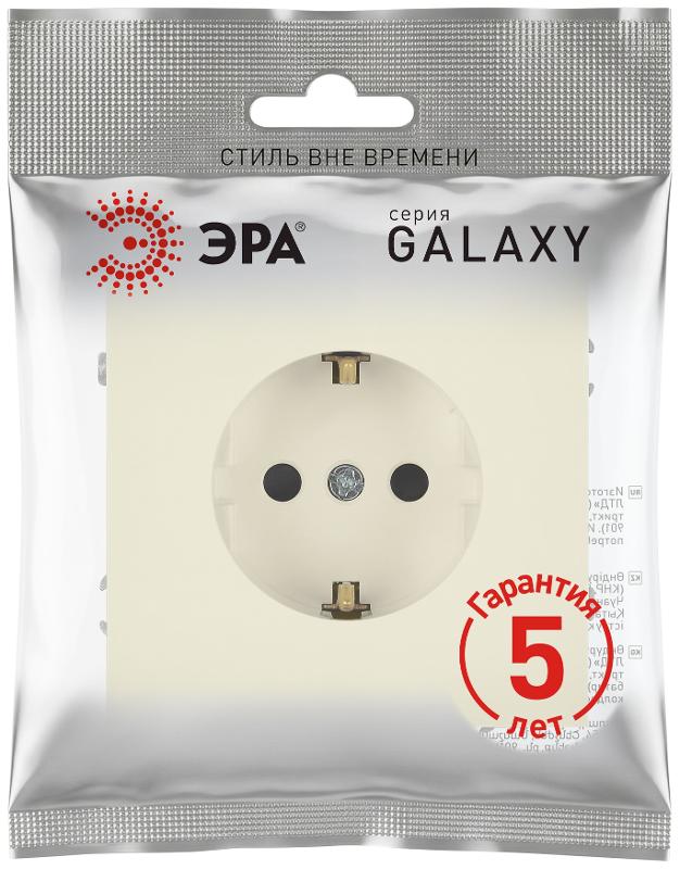 Розетка Galaxy 15-2101-02 c заземлением 2P+E Schuko 16А-250В IP20 слоновая кость | Б0070622 | ЭРА — миниатюра 2