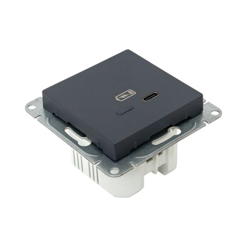 Механизм розетки USB-С, быстрая, графит Эпика  |UP1-SOG-USBCF| EKF — миниатюра 5