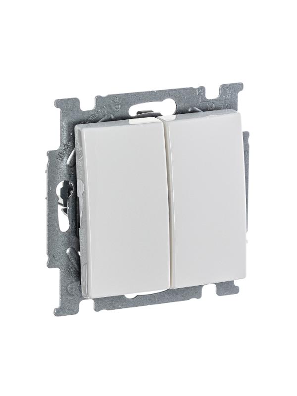 ABB Basic 55 Альп. белый Выключатель 2-х клавишный | 1012-0-2141  | 2CKA001012A2141 | ABB — миниатюра 3