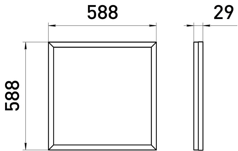 Светильник светодиодный  SPO-14-38-4K-BL 38Вт 4000К 3600Лм IP40 588x588x29 матовый черный грильято  | Б0063054 | ЭРА — миниатюра 6