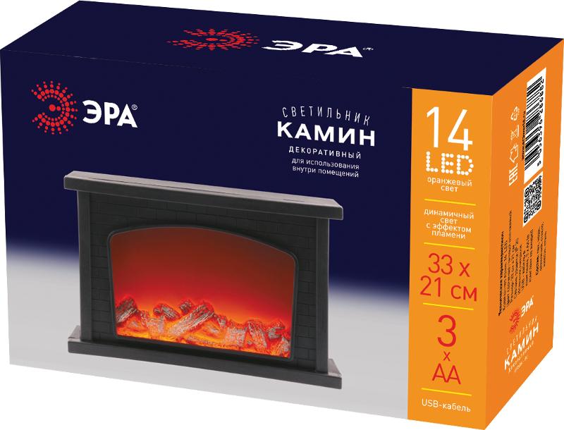 Камин декоративный 33*21 см, ЕGNIK - 06 , 3*AA , USB, IP20 | Б0051947 | ЭРА — миниатюра 2