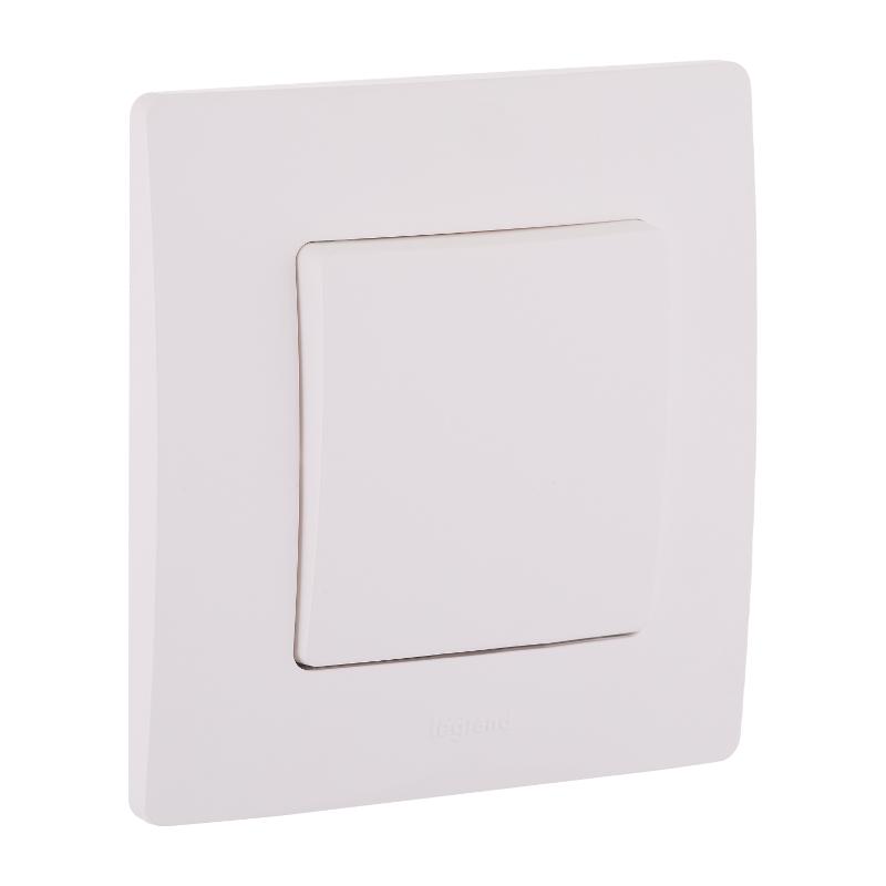 Переключатель одноклавишный IP44 - Legrand Etika - 10А 250В безвинтовые зажимы - белый — миниатюра 6