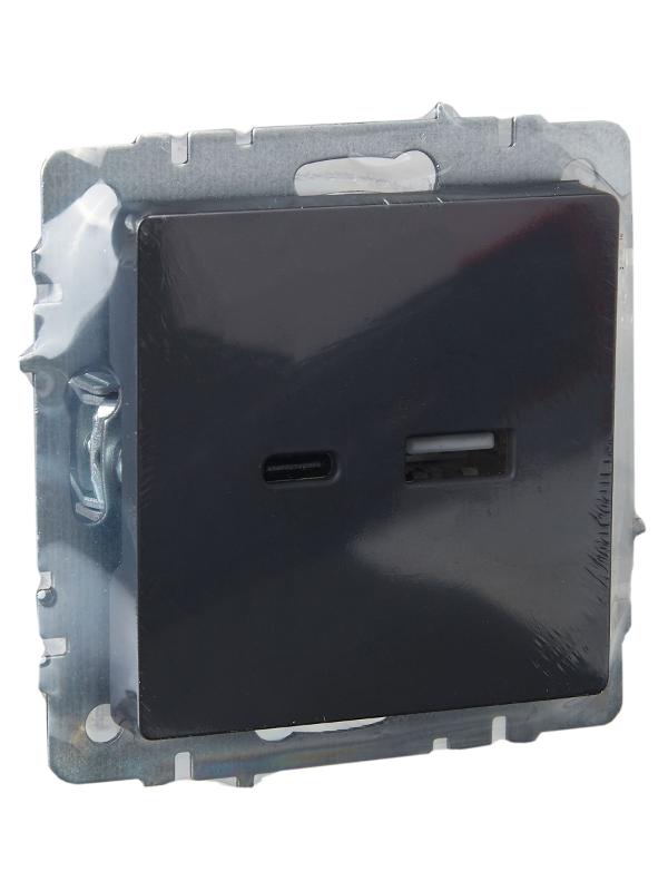 BRITE Розетка USB A+C 18Вт РЮ11-1-БрГ графит | BR-U22-018-K53 | IEK — миниатюра 6