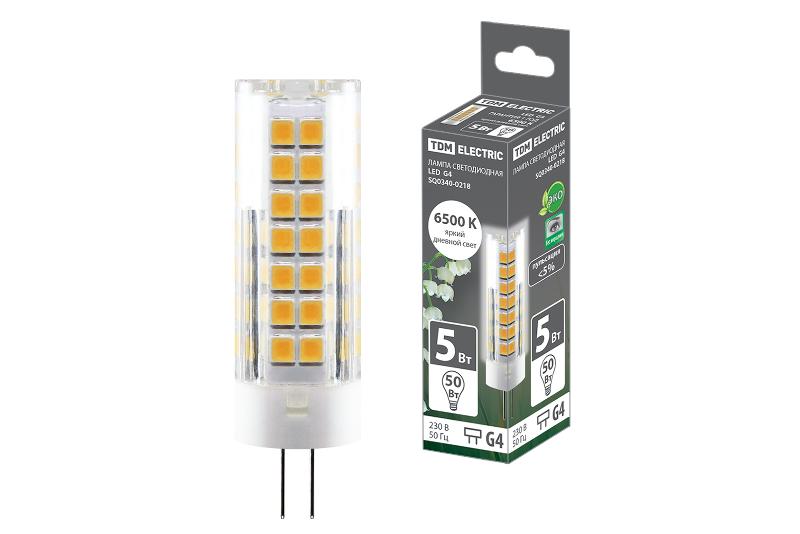 Лампа светодиодная G4-5 Вт-230 В-6500 К, SMD, 16x55 мм | SQ0340-0218 | TDM — TDM ELECTRIC