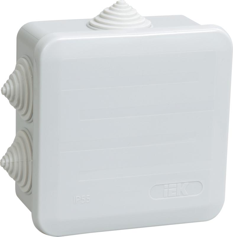 Коробка распределительная КМ41255 для о/п 100х100х50мм IP44 (RAL7035 6 гермовводов защелкивающаяся крышка) | UKOZ11-100-100-050-K41-44 | IEK — IEK (ИЭК)