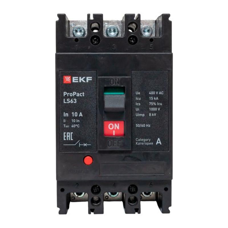 Выключатель автоматический LS63 15кА 3P 10А ProPact | mccb-63-15-3-10-ls | EKF — миниатюра 2