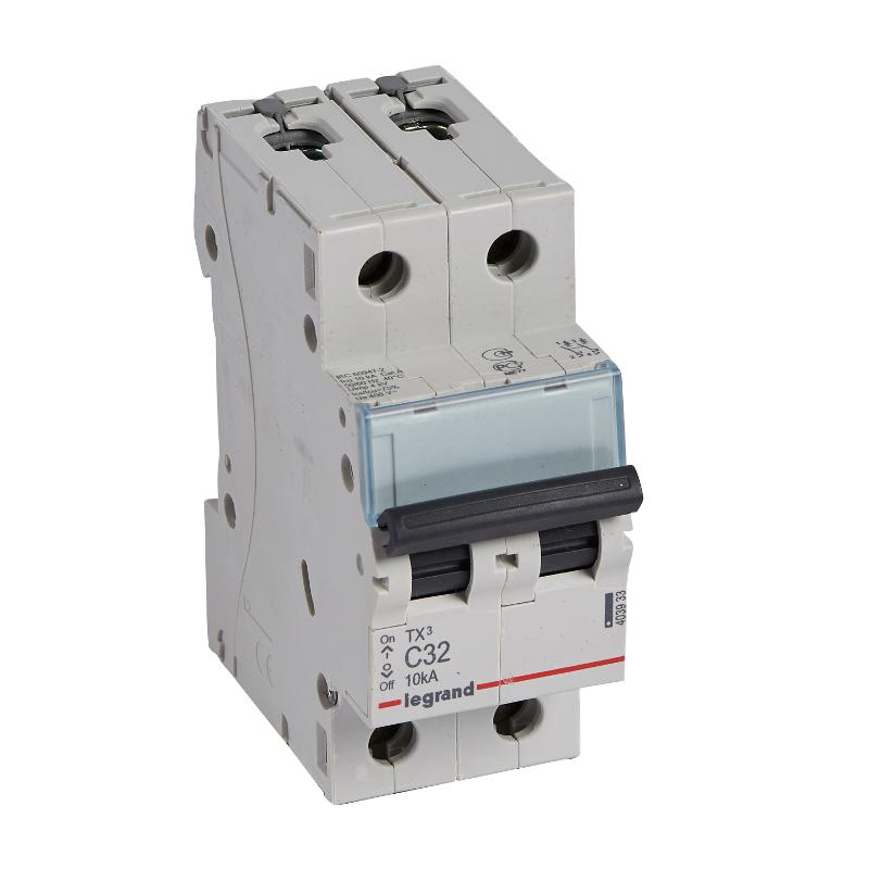 Выключатель автоматический двухполюсный TX3 6000 32А C 10кА | 403933 | Legrand — Legrand