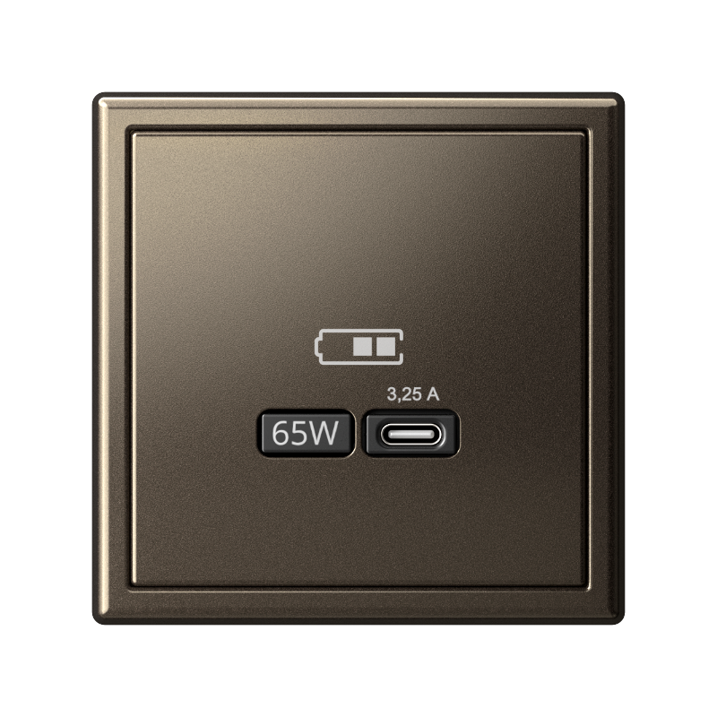 ArtGallery Мокко Розетка USB тип-С 65Вт высокоскор.заряд. QC, PD, механизм | GAL000627 | SE — миниатюра 5
