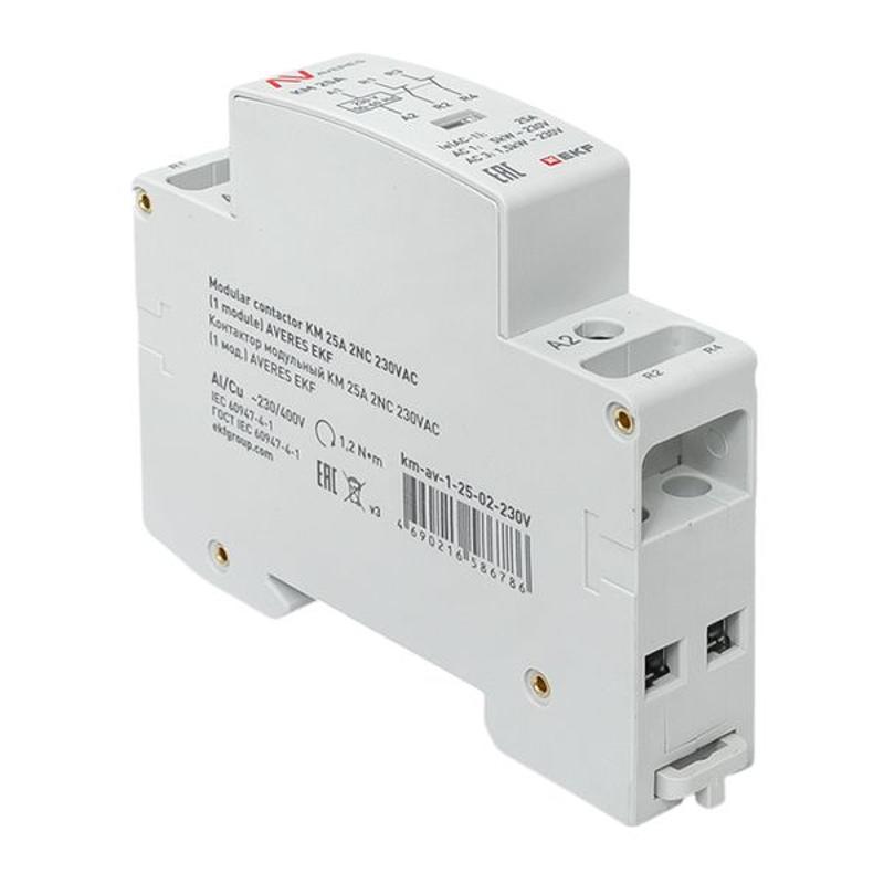 Контактор модульный КМ 25А 2NC 230VAC (1 мод.) AVERES | km-av-1-25-02-230V | EKF — миниатюра 9