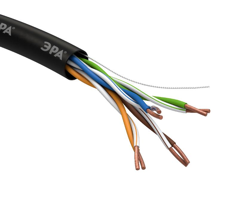 ЭРА Кабель витая пара U/UTP 4x2x24 AWG Cat5e CU PE OUTDOOR 305м | Б0044431 | ЭРА — миниатюра 3