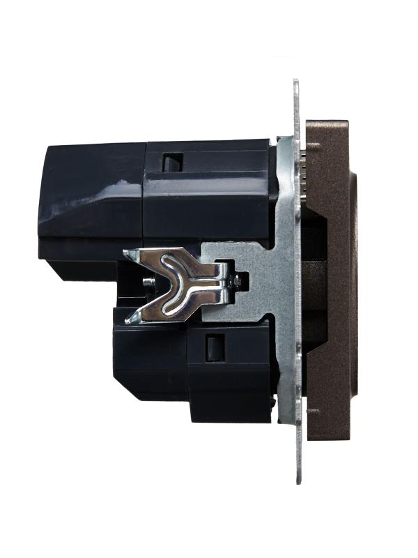 BRITE Розетка с заземлением со шторками 16А с USB A+A 3,1А РЮш10-2-БрТБ темная бронза | BR-R14-16-U21-D31-K45 | IEK — миниатюра 3