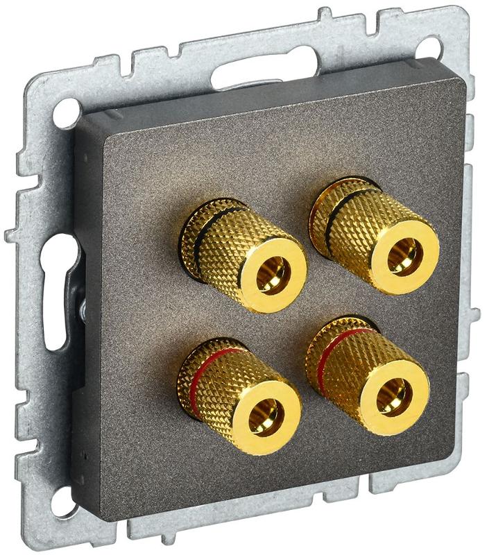 BRITE АудиоРозетка 4-местная РА10-БрТБ темная бронза | BR-S40-K45 | IEK — миниатюра 1