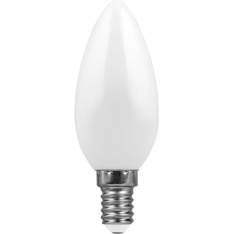 Лампа светодиодная LB-66 (7W) 230V E14 2700K филамент C35 матовая | 25785 | FERON — миниатюра 1