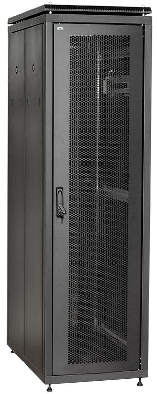 Шкаф сетевой 19" LINEA N 18U 600х600 мм перфорированная передняя дверь черный | LN05-18U66-P | ITK — миниатюра 2