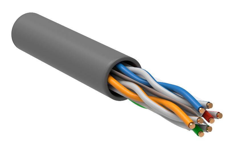 Кабель связи витая пара U/UTP, кат.6A 4х2х23AWG solid, LSZH, 305м, серый | LC1-C6A04-121 | ITK — ITK