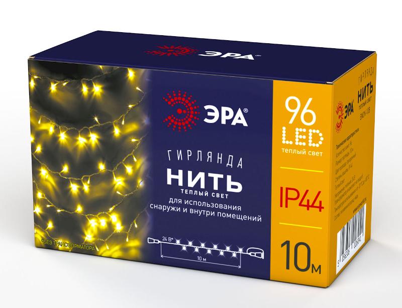 Гирлянда светодиодная  Нить 10 м теплый свет, ENON-10B ,  24V, IP44 (80/960) | Б0041905 | ЭРА — миниатюра 5
