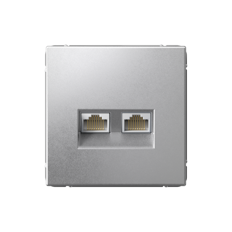 ArtGallery Алюминий Розетка двойная компьютерная RJ45+RJ45, кат. 5е, механизм | GAL000385 | SE — Systeme Electric