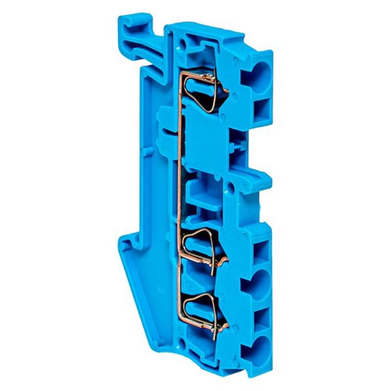 Колодка клеммная пружинная JXB-ST-2.5 28А 3 вывода синяя EKF | plc-jxb-st-2.5-3-blue | EKF — миниатюра 1