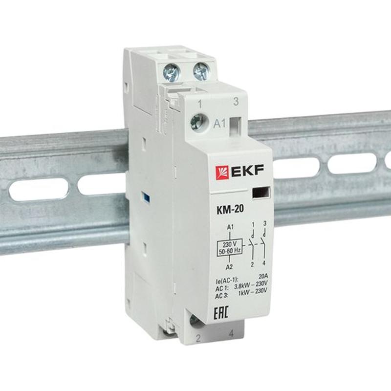 Контактор модульный КМ 20А 2NО (1 мод.) EKF PROxima | km-1-20-20 | EKF — миниатюра 15