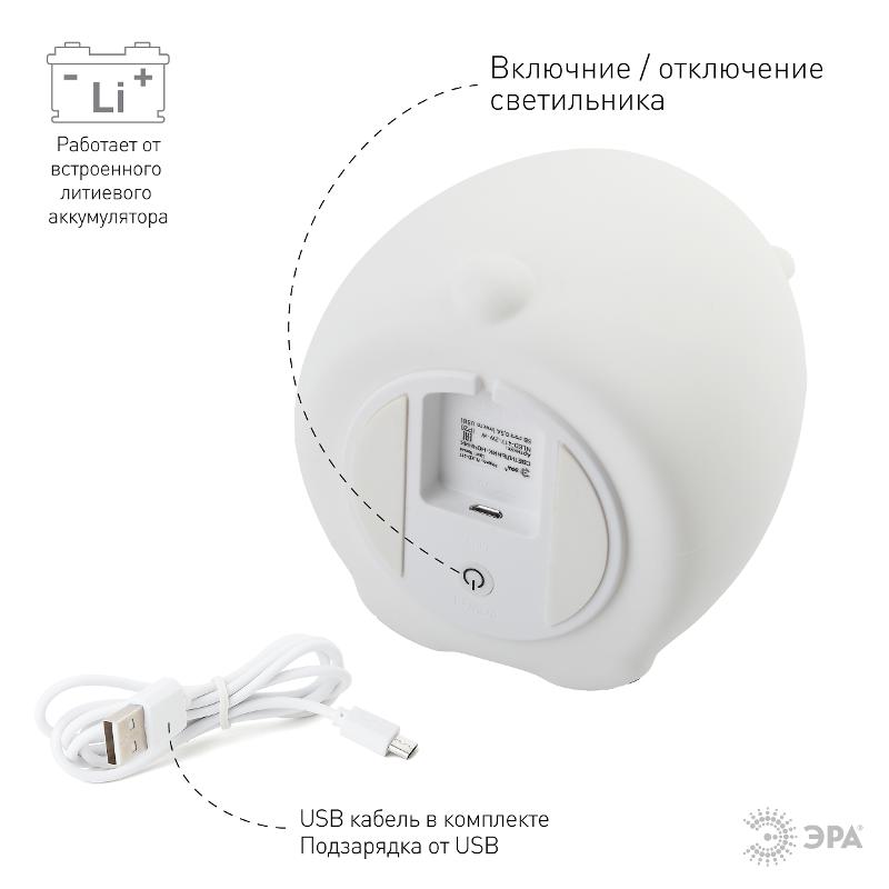 Светильник настольный NLED-417-2W-W белый | Б0043741 | ЭРА — миниатюра 4