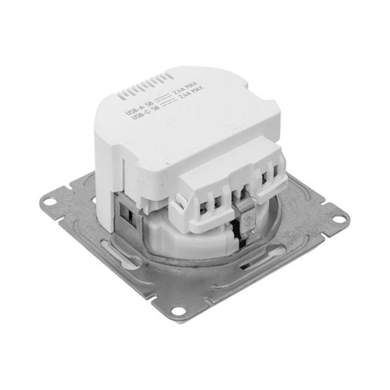 Механизм розетки с USB-A+С - 2шт, 16А, с заземлением, со шторками, алюминий Эпика EKF | UP1-SOA-111-USBA+USBC | EKF — миниатюра 12