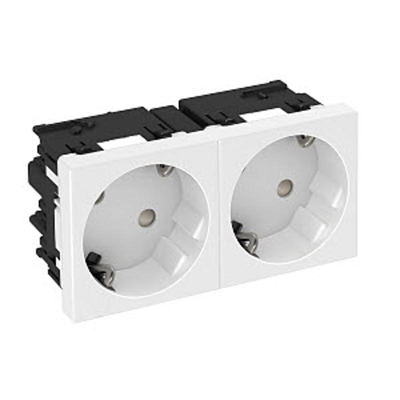Розетка двойная 33° Modul45connect, 250 В, 16A (белый) (STD-D3C RW2) | 6120482 | OBO Bettermann — миниатюра 2