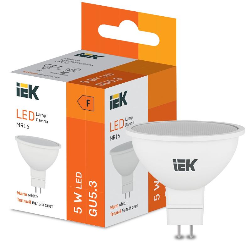 Лампа светодиодная MR16 410lm 3000K GU5 | LL-I-MR16-5-230-30-GU5 | IEK — IEK (ИЭК)