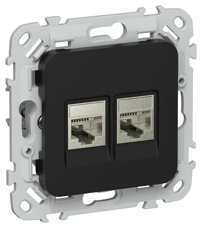 FLITE Розетка 2-ая компьютерная RJ45 кат.6 STP РК6-2-1-ФлЧ черный | FI-K21-2-K02 | IEK — IEK (ИЭК)