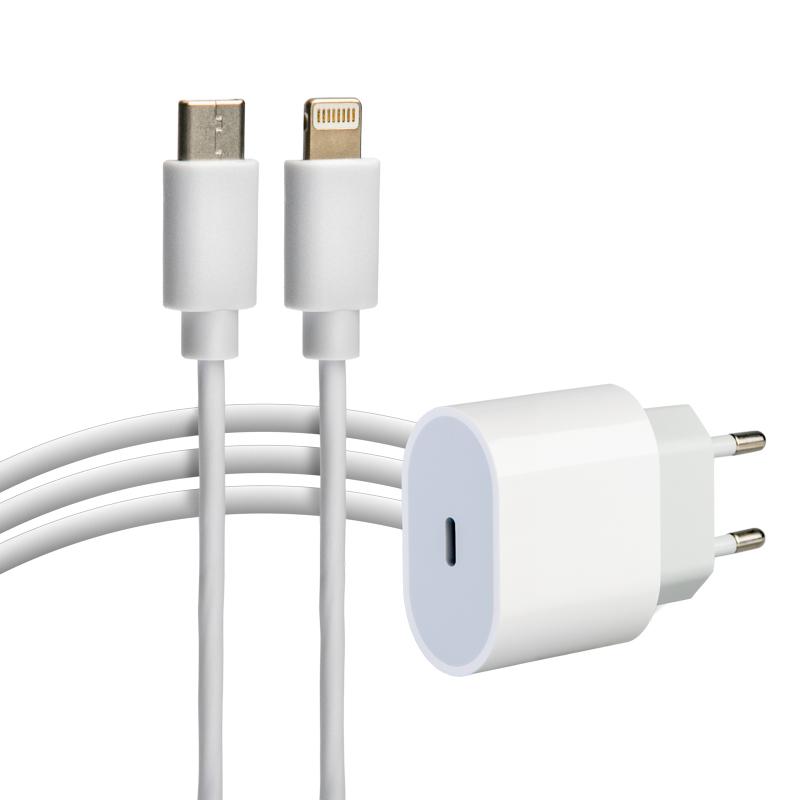 Сетевое зарядное устройство USB-C, 20Вт в комплекте с кабелем USB-C – Lightning | 16-0234-4 | REXANT — REXANT