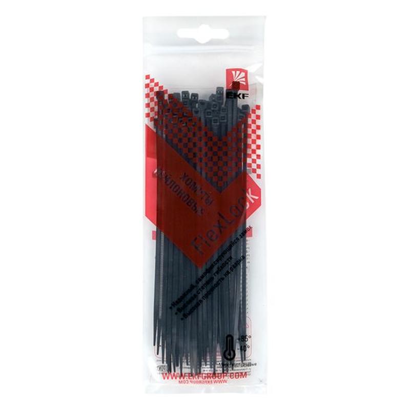 Хомут P6.6 стандартный (ч), 2.5x150 (50шт) FlexLock PROxima | plc-fl-ctsb-2.5x150-r | EKF — миниатюра 6